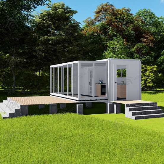 Sliding Out Prefabricated Glass House